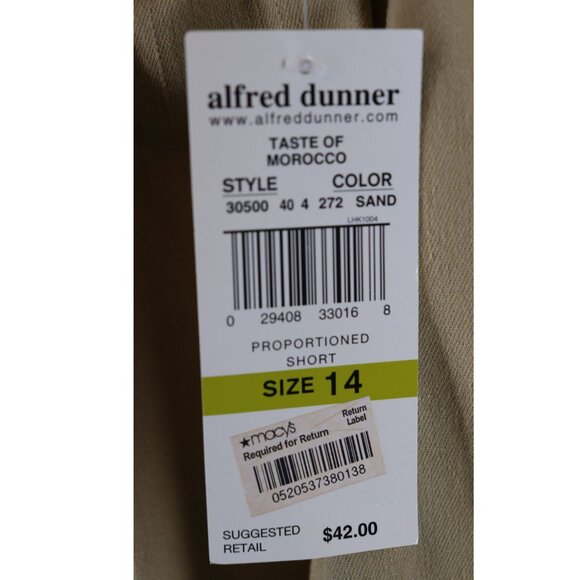 Alfred Dunner Taste Of Morocco Womens Beige Pull On Pants W/ Pockets Tag Size 14 - Picture 7 of 9